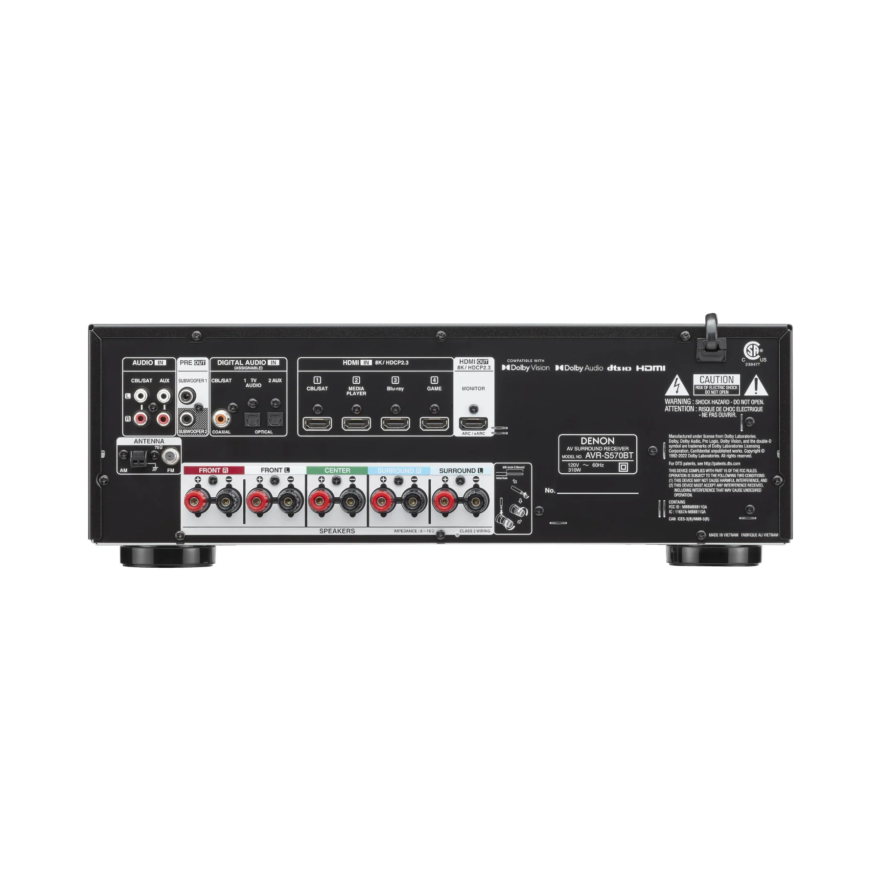Denon AVR-S570BT 8K Video & Surround Sound 5.2 Ch. Receiver - Clearance/ Open Box - Image 2