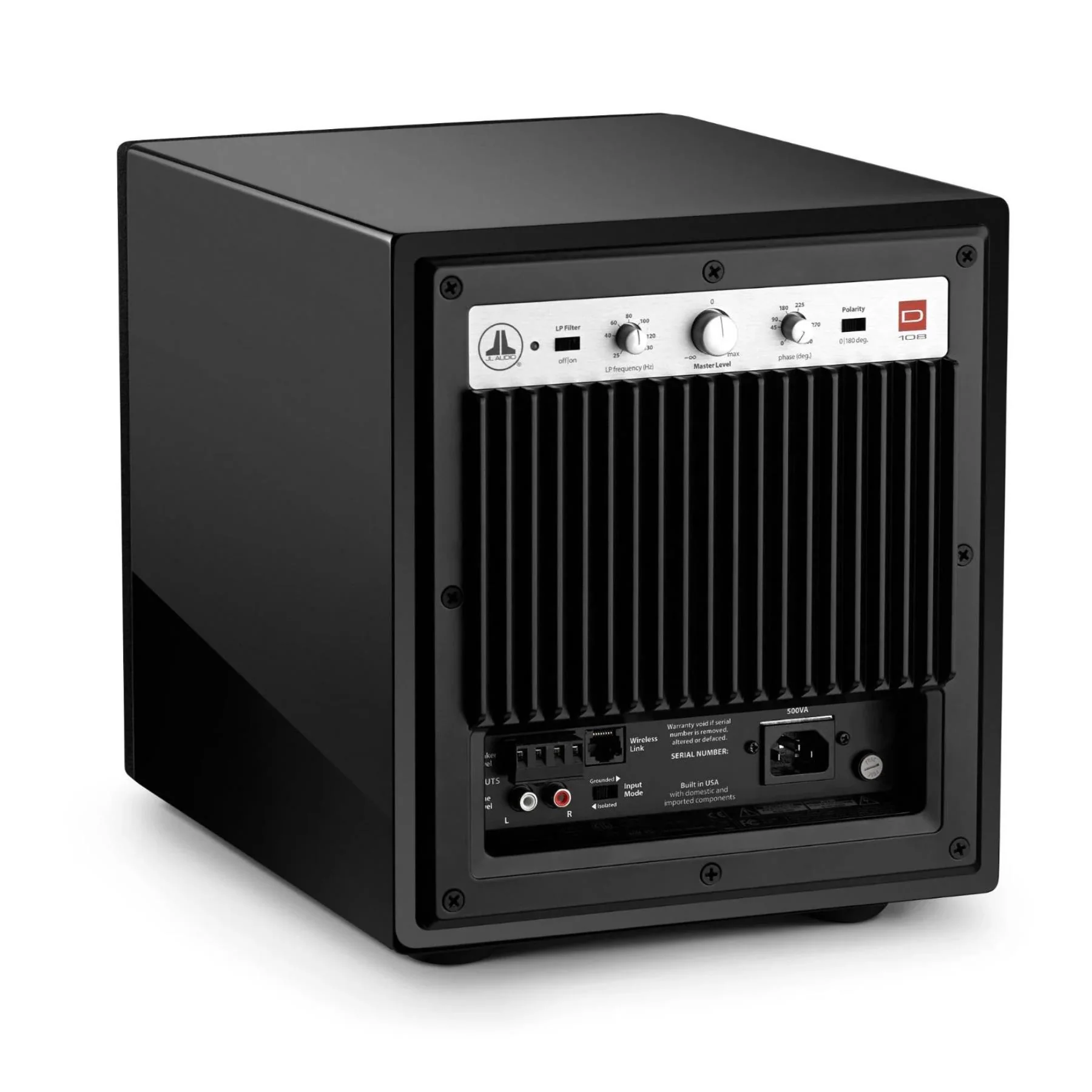 JL Audio Dominion d108-GLOSS 8-inch Powered Subwoofer - Gloss Black - Image 5