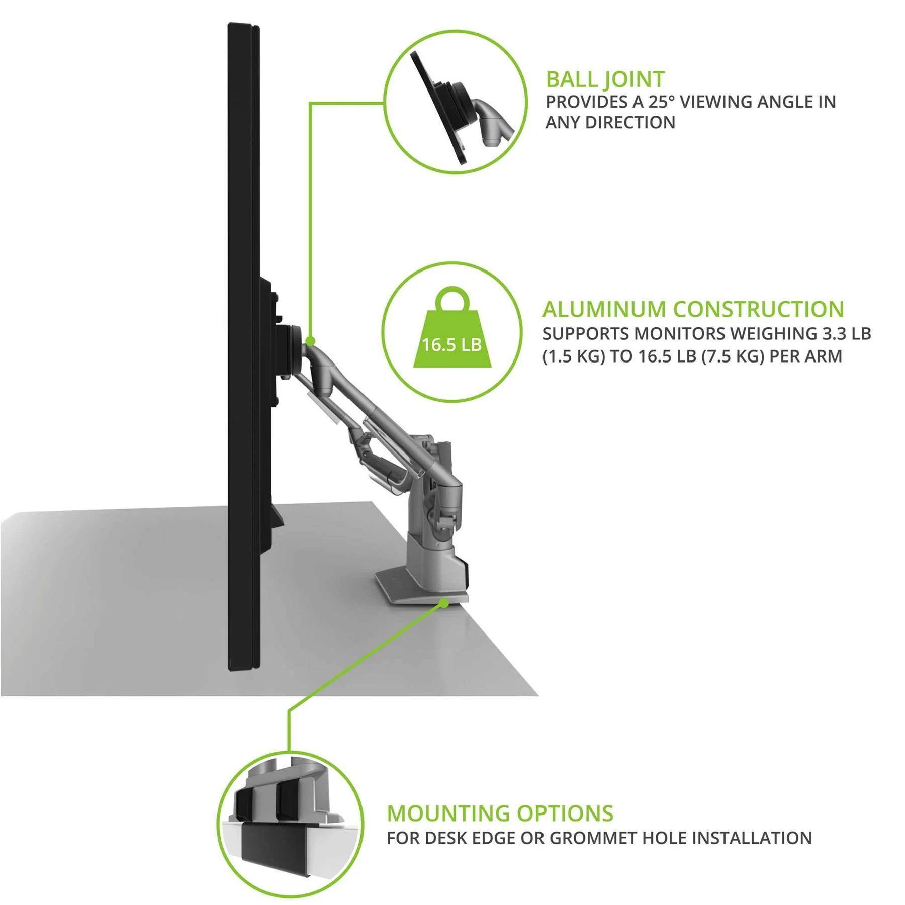 Kanto DMS2000 Dual Arm Desktop Monitor Mount - Image 8