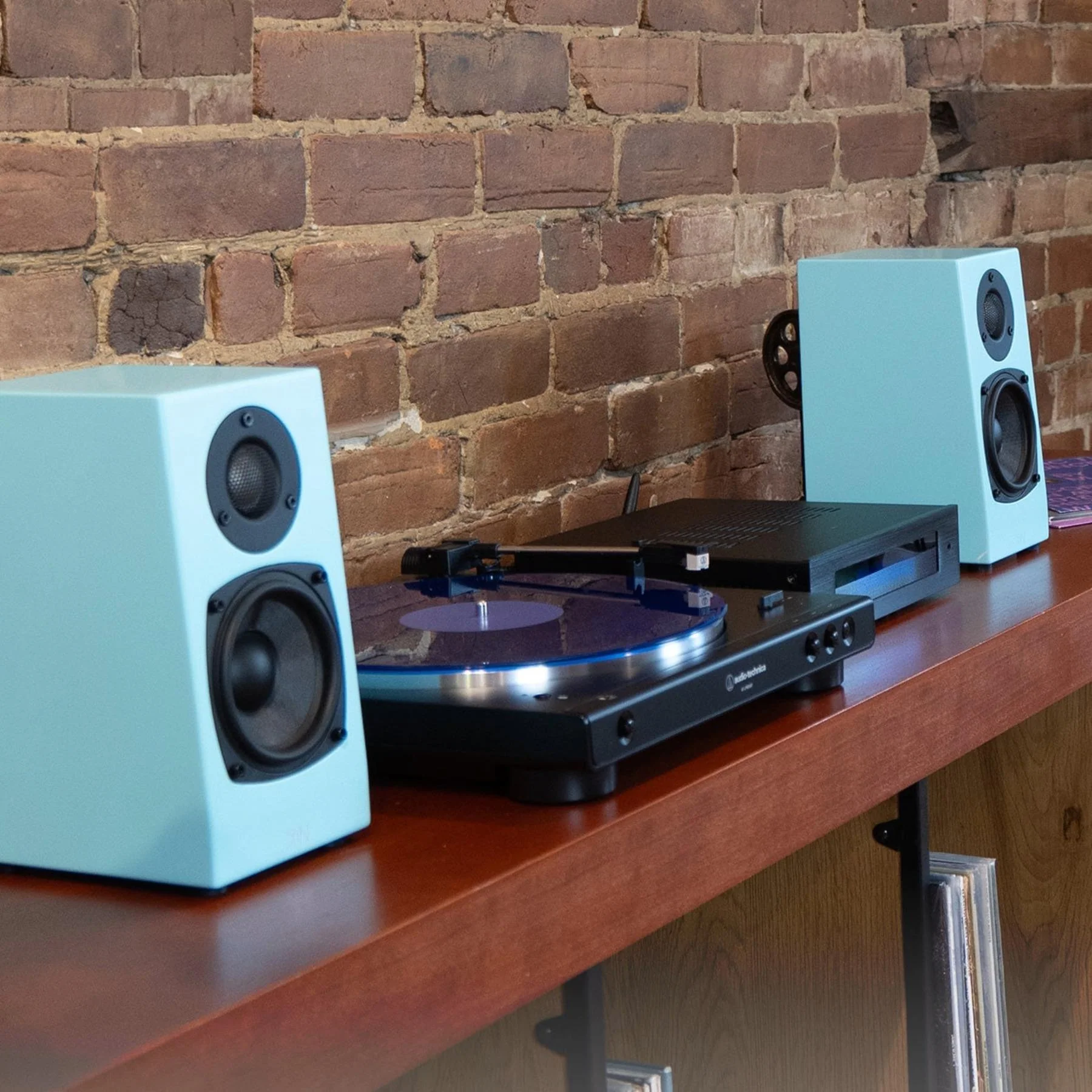 KIN by Totem One Bookshelf Speakers â Satin Blue Pair - Image 6
