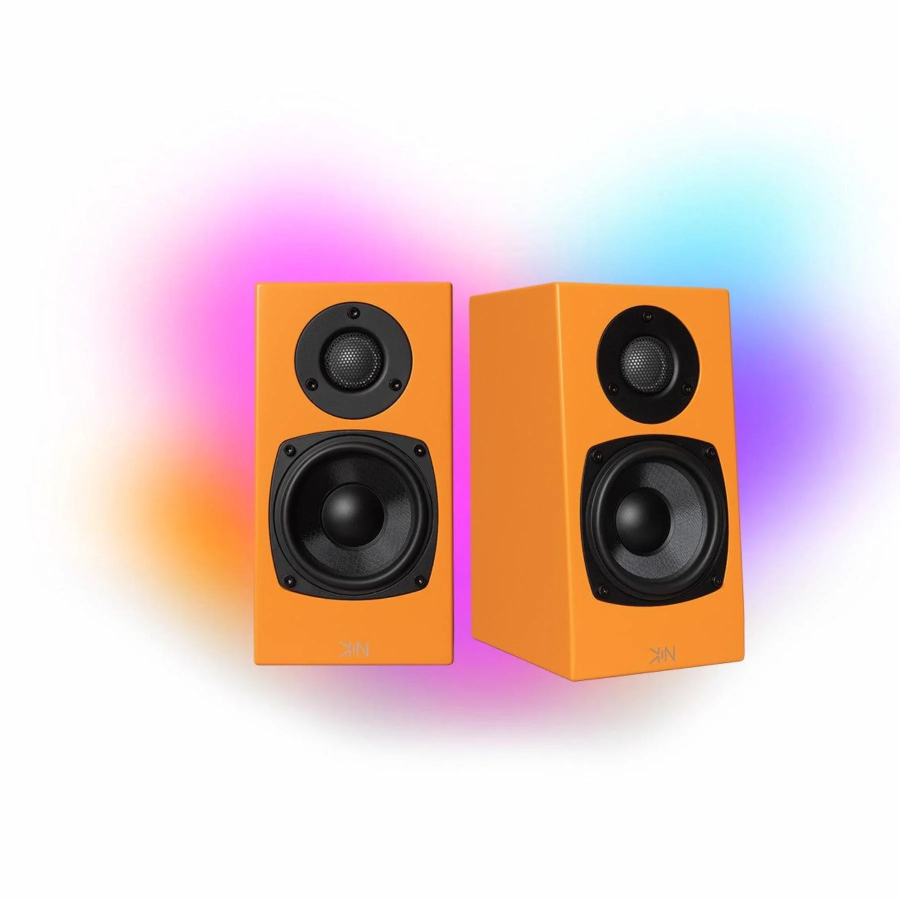 KIN by Totem One Bookshelf Speakers â Satin Orange Pair