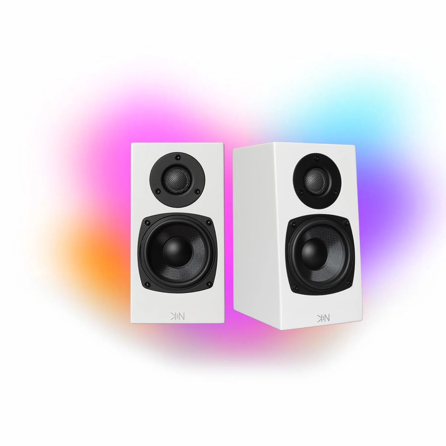 KIN by Totem One Bookshelf Speakers â Satin White Pair