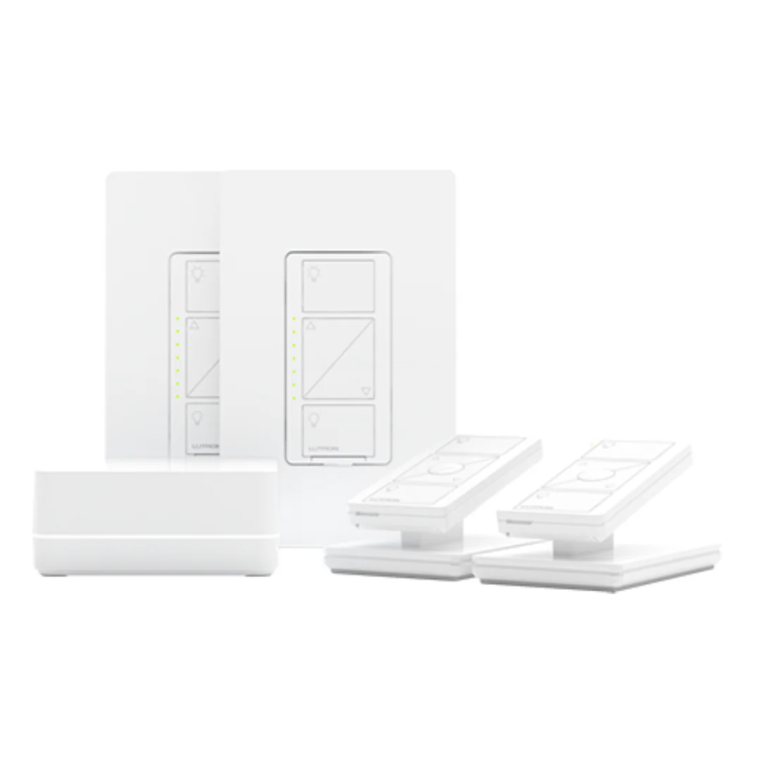 Lutron Caseta Deluxe Smart Dimmer Switch (2 Count) Kit with Caseta Smart Hub | P-BDG-PKG2W | White - Image 6