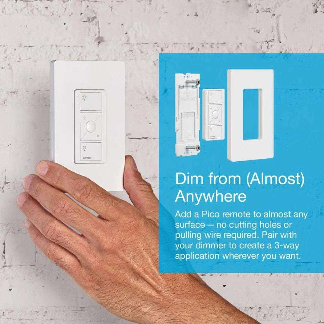 Lutron Caseta Smart Lighting Dimmer Switch and Remote Kit | P-PKG1W-WH | White - Clearance / Open Box - Image 5