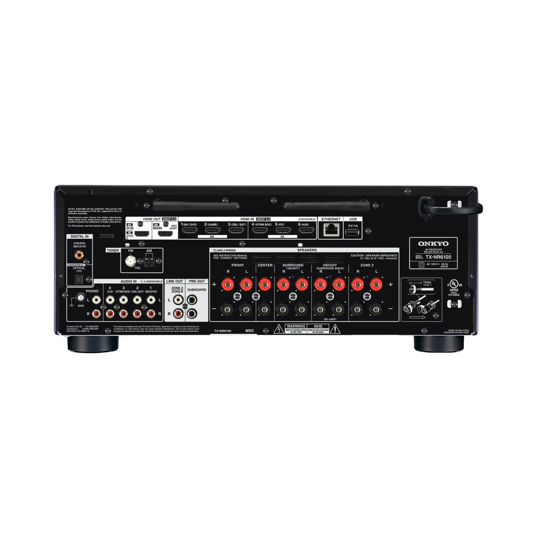 Onkyo TX-NR6100 - 7.2-Channel THX Certified Dolby Atmos AV Receiver - Clearance / Open Box - Image 4