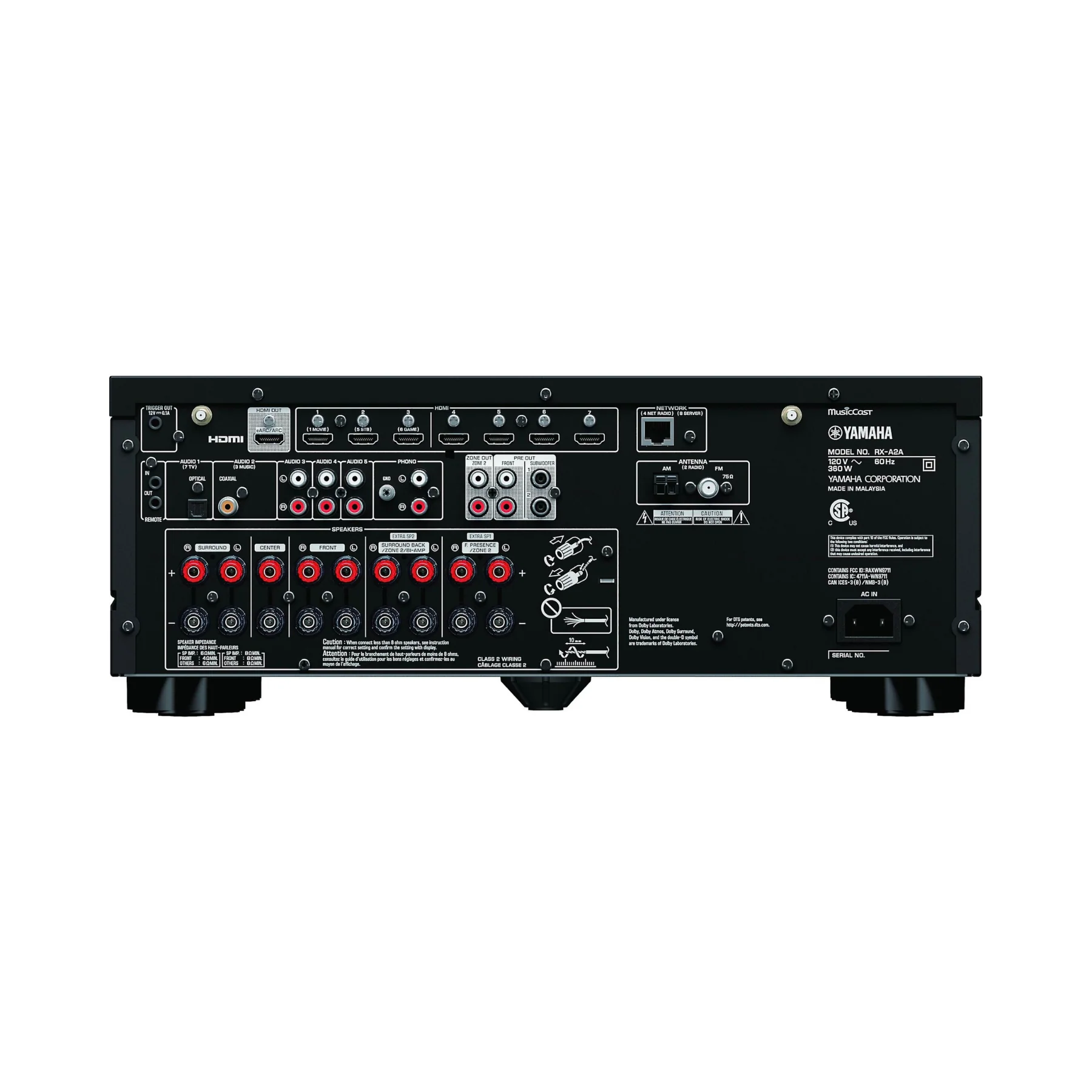 Yamaha RX-A2A AVENTAGE 7.2-Channel AV Receiver with 8K HDMI and MusicCast - Image 2