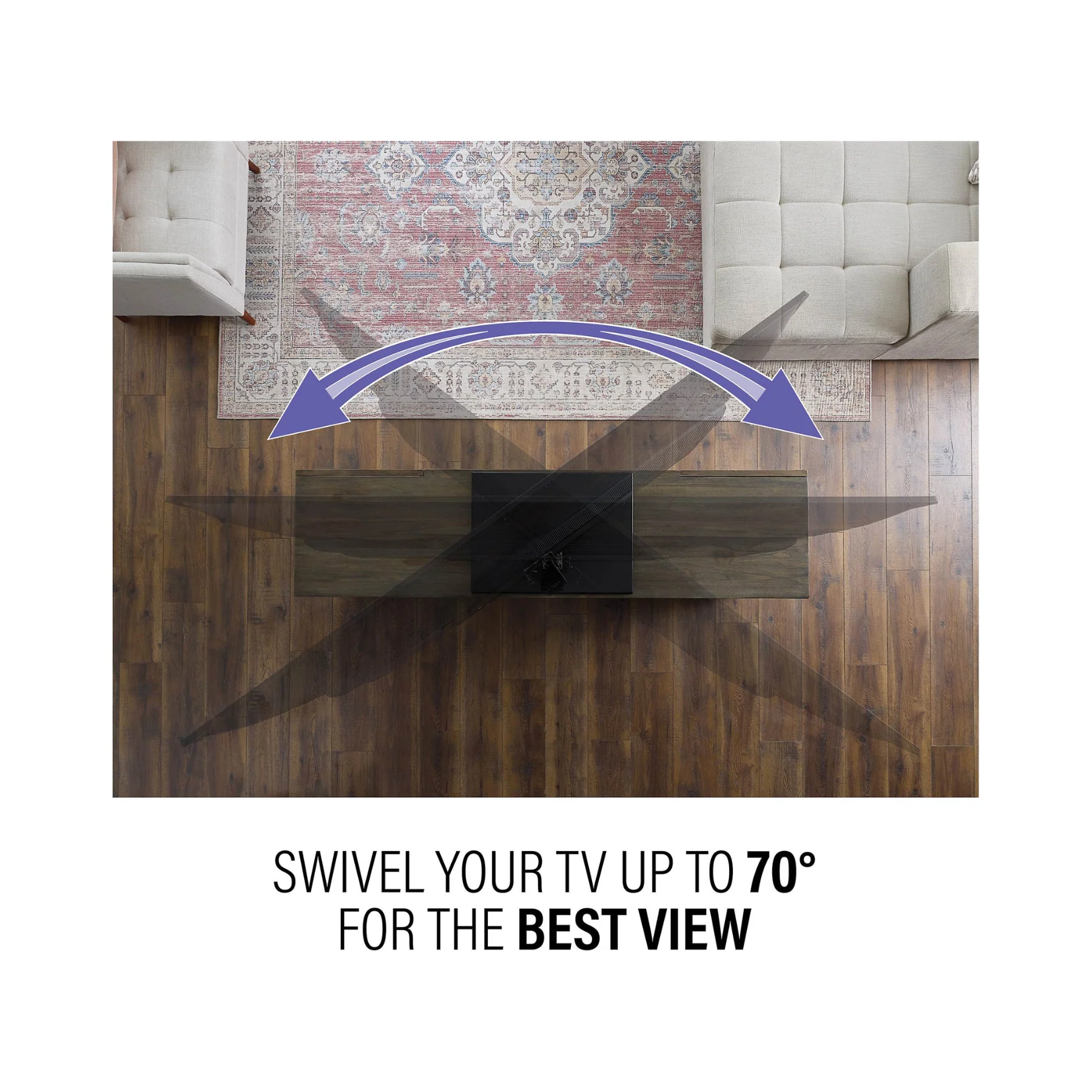 Sanus VSTV2-B2  TV Swivel Stand 40" - 86" - Clearance / Open Box - Image 2