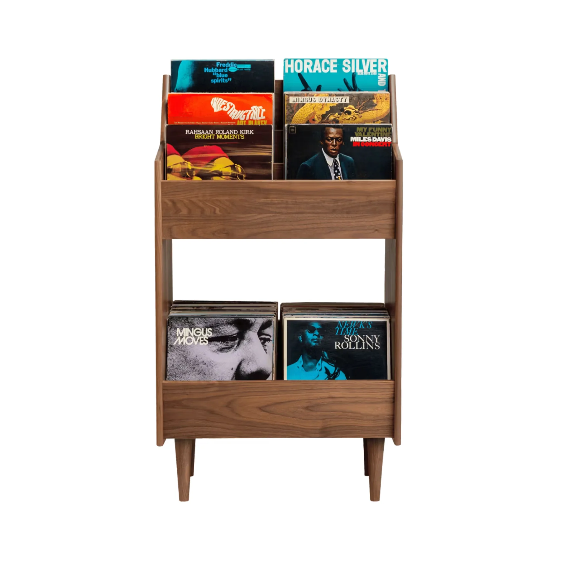 Symbol Audio Luxe 2-Bay Record Stand (Walnut - Natural) - Clearance / Open Box