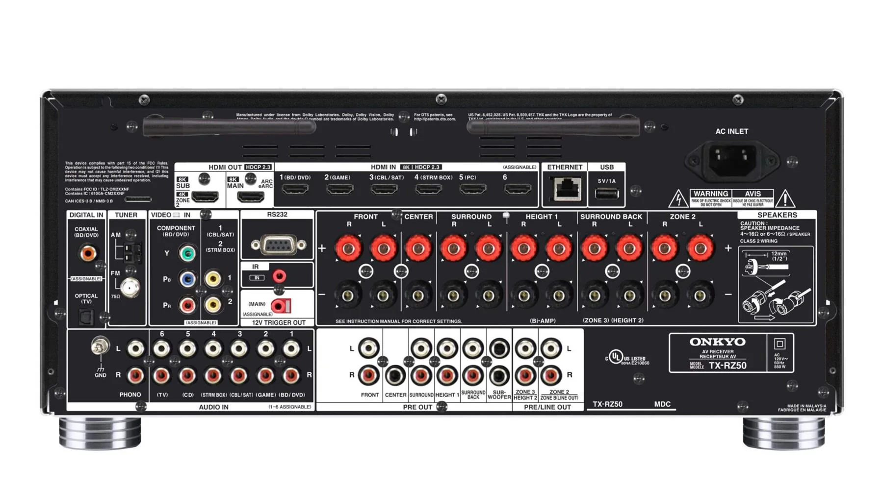 Onkyo TX-RZ50 - 9.2-Channel THX Certified, Dolby Atmos, IMAX Enhanced AV Receiver - Image 3
