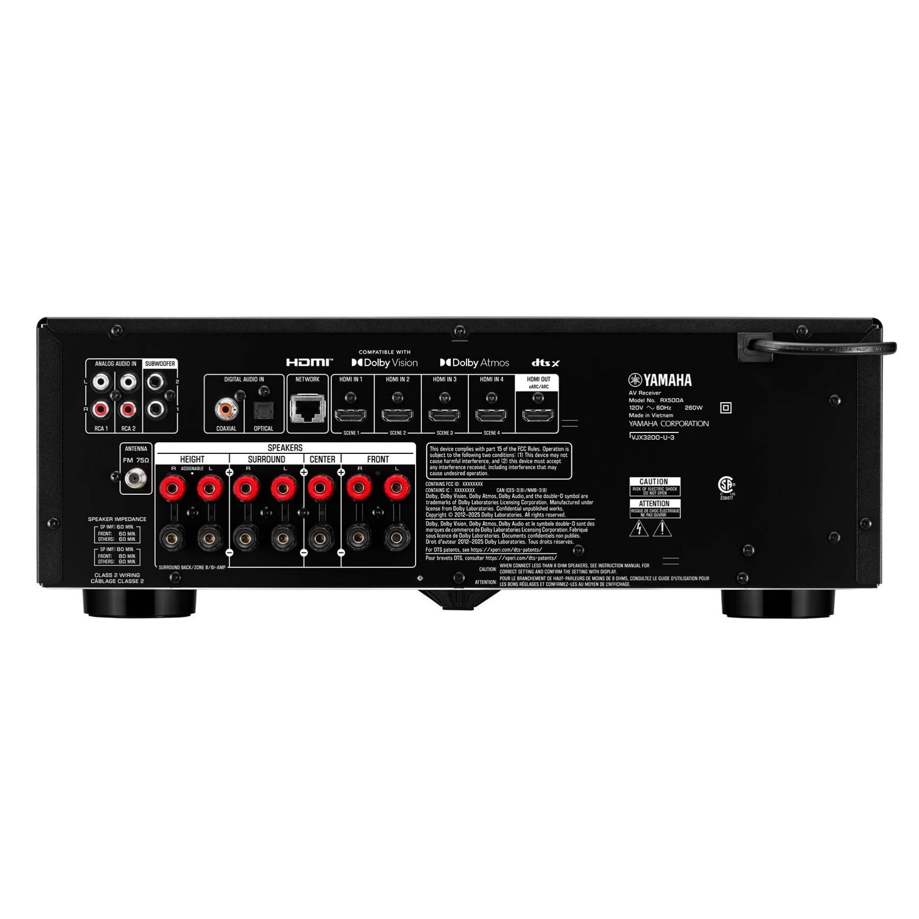 Yamaha RX-500A 7.2-Channel 8K Home Theater AV Receiver - Image 2